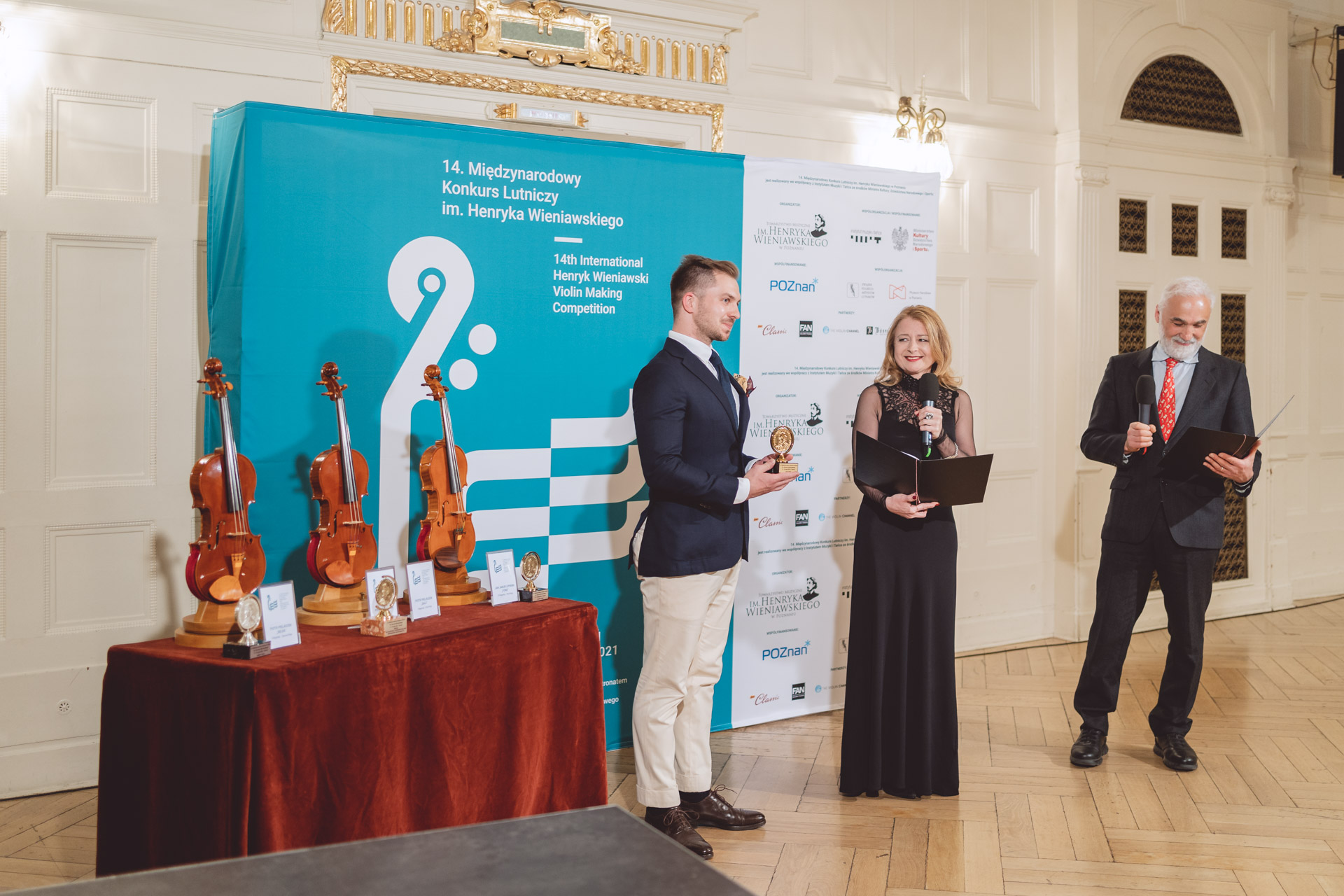 Piotr Pielaszek - Laureat I i II nagrody, Agnieszka Mazur, Roberto Regazzi - Przewodniczący Jury